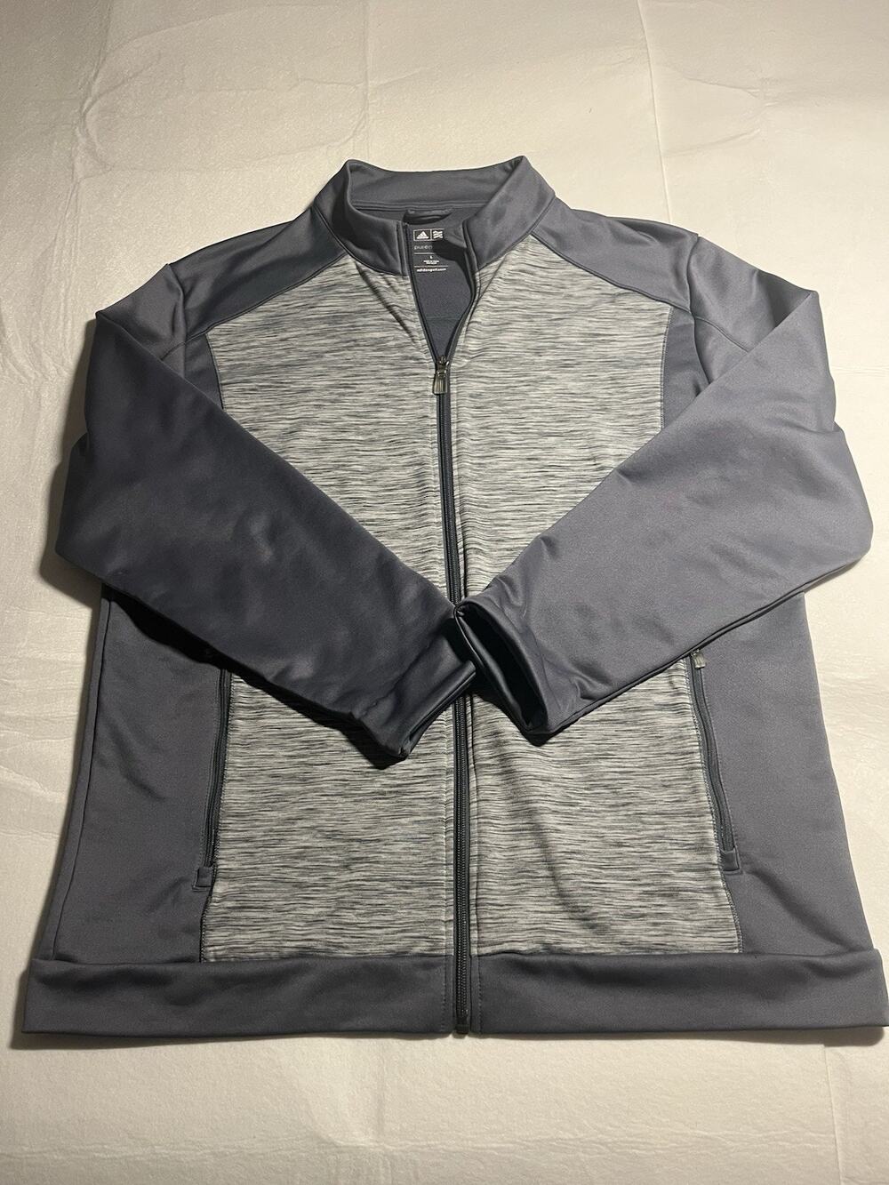 Adidas Golf Puremotion Jacket Mens Large Gray Full Zip Performance Athletic